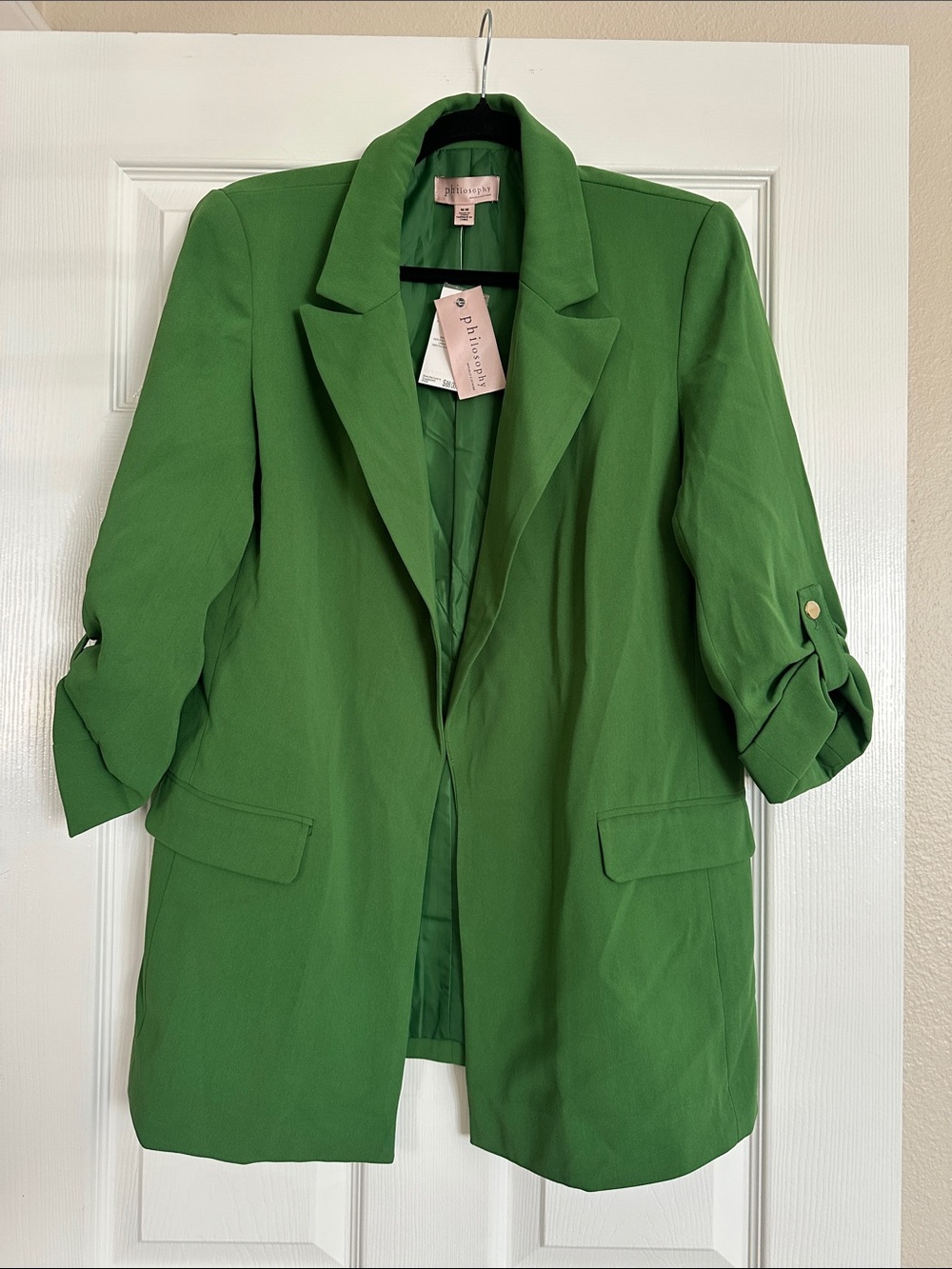 Philosophy Vibrant Green Open-Front Blazer